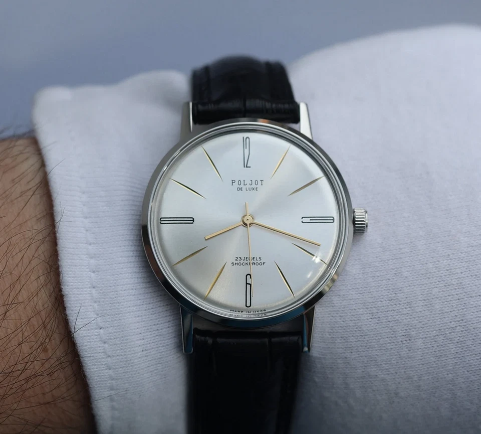 Poljot de Luxe Ultra Slim Wrist Watch Soviet Men's Vintage Mechanical Watch USSR - Image 1 of 4