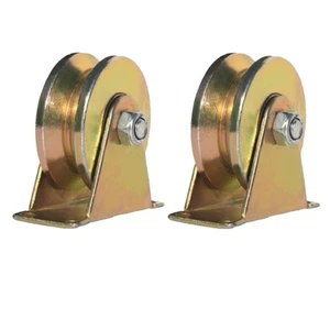 2pcs V Groove Wheel Sliding Gate Track Roller W Bracket Heavy Duty Barn Door ... - Picture 1 of 7