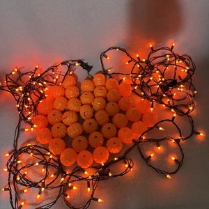 39 Halloween Blow Mold Plastic Pumpkin Jack O Lantern Party String Lights 42’ - Picture 1 of 6
