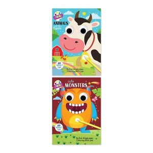 Wobbly Googly Eyes Colouring Books Early Years Kids Creative Activity Block Pad - Picture 1 of 5