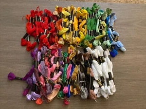 DMC Coates Embroidery Floss Thread Skein Lot Variety of colors And Brands 100+ - Picture 1 of 1