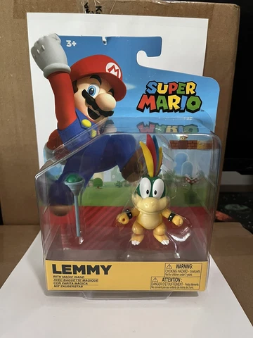 Jakks Pacific World of Nintendo Super Mario Lemmy Koopa 4" Figure w/ Magic Wand Cover
