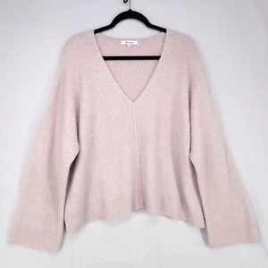 Suéter Suéter Madewell Mezcla Lana Merino Talla XL Manga Campana Rosa Pálido Acogedor - Imagen 1 de 11