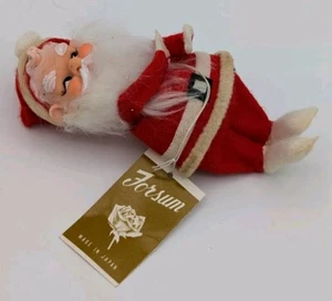 Vintage Forsum Rubber Face Posable Santa Japan w/ Original Tag Rare - Bild 1 von 4