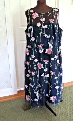 NWOT ELIZA J SPECIAL OCCASION DRESS WEDDING PLUS SZ 20W EMBROIDERED MESH OVERLAY - Image 1 of 4