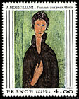  Timbre de 1980 - Amadeo Modigliani 1884-1920 « Femme aux yeux bleus » N° 2109