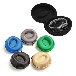 Portable Single Watch Travel Storage Case Box Zipper Gift for Wristwatch - Picture 1 of 21