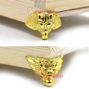 Plastic Jewelry Chest Boxes Wood Decorative gold Feet Leg Corner Protector Guard - Picture 1 of 11