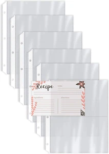 Proteggi pagine per schede di ricette, numero 50, tasche 4 x 6 pollici, 2 tasche per pagina, ( - Foto 1 di 12
