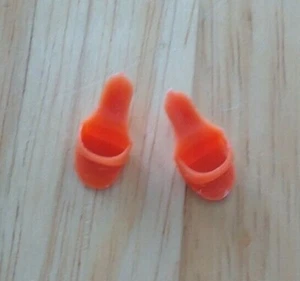 Vintage Barbie Midge Julia Doll Japan Orange Open Toe High Heel Shoes Slides NMM - Picture 1 of 5