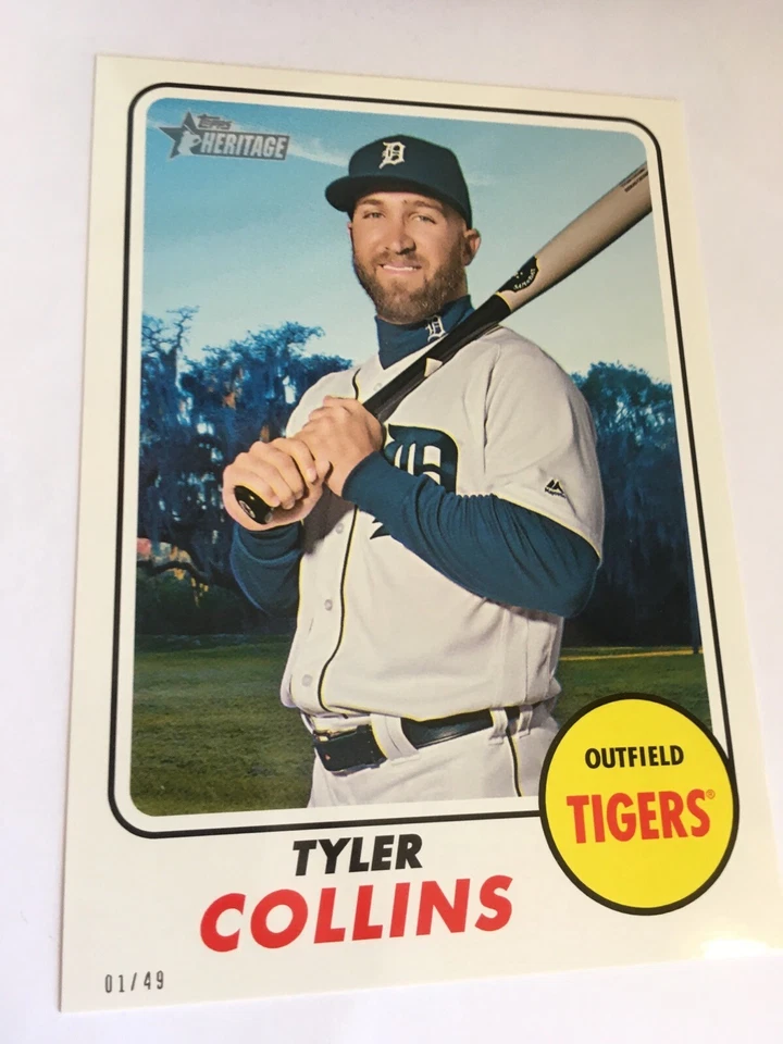 2017 Topps Heritage Jumbo 5x7 Tyler Collins Tigers 360 #’d 02/49 - Image 1 of 1