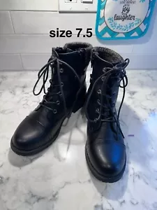 Dream Pairs black boots fashion combat style size 7.5 punk biker gothic - Picture 1 of 5