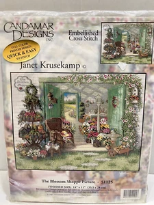Kit punto croce impreziosito quadro BLOSSOM SHOPPE 1999 vintage 51125 NUOVO - Foto 1 di 3