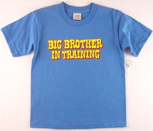 NWT Boy's Big Brother in Training SS 100% Cotton Blue T-Shirt, M (5/6) - Picture 1 of 2