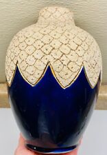 Antique c19th Century Thomas Forestor Son Majolica Cobalt Blue ART POTTERY Vase