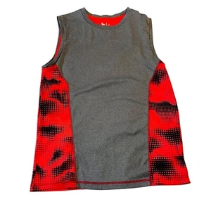 Mambo Australia Boys Sleeveless Athletic Tank Top L 14 16 Orange Gray - Picture 1 of 7
