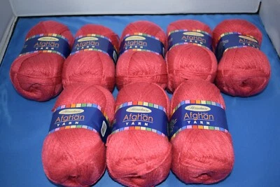 8X Herrschners Afghan Yarn Pink 2-ply new B-2 Foto 1 de 4