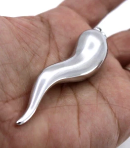Italienisches Horn Chilischote Anhänger Sterlingsilber 3,5" Zoll lang Made in Italy - Bild 1 von 9