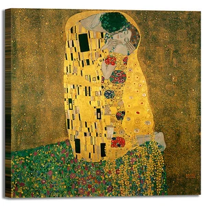 Gustav Klimt il bacio design quadro stampa tela dipinto telaio arredo casa - Bild 1 von 4