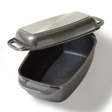 Stoneline griglia a induzione 43x26 cm, griglia con coperchio adatta forno