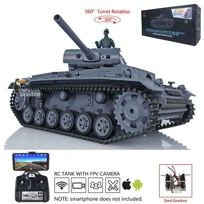 Henglong Plastic FPV Panzer III L RC Tank RTR 7.0 1/16 3848 360° Turret Gearbox - Image 1 of 4