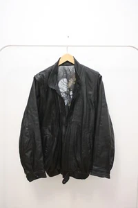 Chaqueta Vera Pelle Vintage Cuero Negra XL Hecha en Italia - Imagen 1 de 7