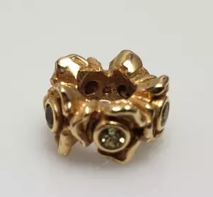 Pandora 14k Yellow Gold Peridot Rose Bead Charm 750377PE - Picture 1 of 6