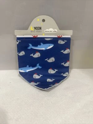 Juego de baberos bandana bebé Moon & Stars (ballenas tiburones cangrejos anclas) 0-24 meses NUEVO Foto 1 de 3