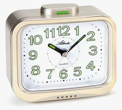 Quarzwecker Glockenwecker mit Obenabsteller Gold Seniorenwecker - Atlanta 1940/9 - Bild 1 von 3
