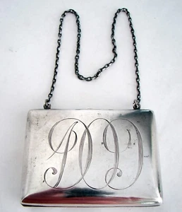 Antique Victorian William B. Kerr & Co Sterling Silver Hinged Purse 2870 Mono - Picture 1 of 7