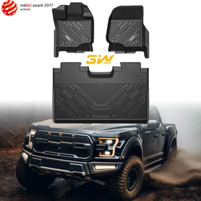 Alfombrillas 3W para Ford F150/F-150 Lightning Super 2015-2025 doble cabina revestimiento de TPE Foto 1 de 4