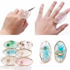 New Resin Stone Nail Art Ring Palette Finger Plate UV Gel Polish Mixing Nail Art