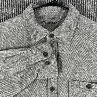 Wolverine Mens Shirt Large Gray Long Sleeve Heavyweight Button Up Shacket - Image 1 of 4