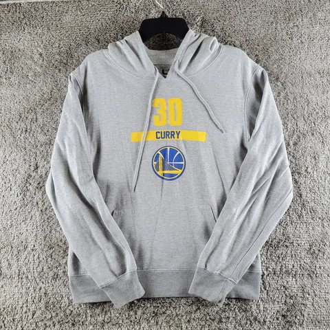 NBA Hoodie Steph Curry Adult Medium Gray Gold Golden State Warriors Cover