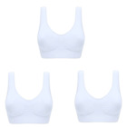 Womens Ladies Sports Sleep Comfort Bras Full Cup Non-Wired Seamless Soft