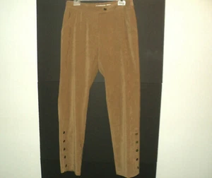 Pantalones Ann Trinity Talla 8 Dorado Tostado Frontal Plano Broches a presión en la parte inferior de la pierna Poliéster - Imagen 1 de 7