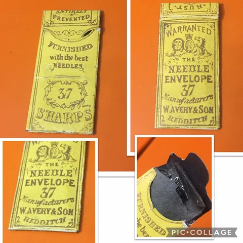 W. Avery & Son Redditch England 3/7 Needles w/ Envelope for Needle Holder Cover