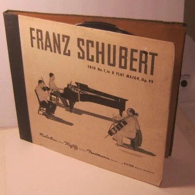 FRANZ SCHUBERT Trio No 1 in B Flat Major Op. 99 78 Record Set RUBINSTEIN Heifetz - Image 1 of 4