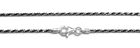 925 Sterling Silver Black & White 1.6mm Rock Chain Necklace ITALY - 16"