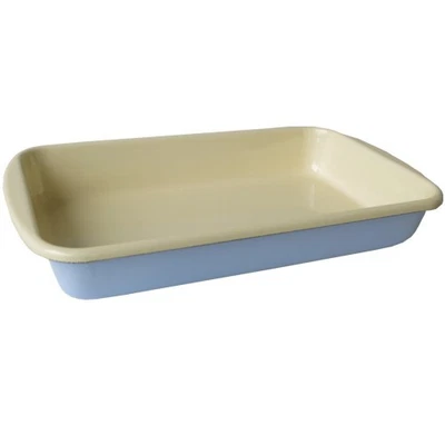 Riess Emaille Auflaufform blau 40 cm Bratreine Emaillepfanne Bräter nickelfrei - Bild 1 von 3