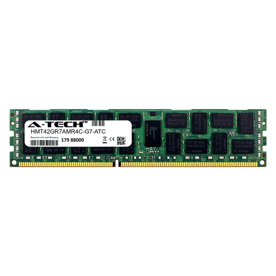 16GB DDR3 PC3-8500R RDIMM (Hynix HMT42GR7AMR4C-G7 Equivalent) Server Memory RAM - Image 1 of 2