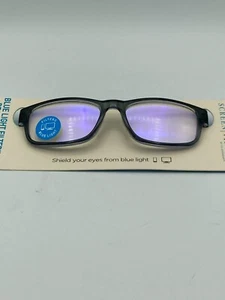 ICU Eyewear Screen Vision Filter Blue Light Reading Glasses +3.00 Blue/Gray - Picture 1 of 8
