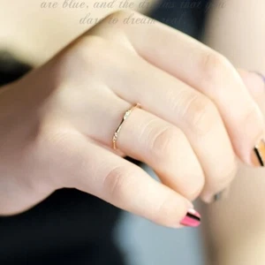 Fashion Women Wedding Accessories Simple Mini CZ Mid Finger Rings for Girls - Picture 1 of 8