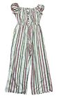 Indulge Instyle Striped Ruffle Stretch Women’s Size XL Button Romper Jumpsuit