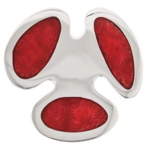 "Colgante deslizante de plata esterlina 925 rojo coral esterlina, 1 3/8" - Imagen 1 de 4