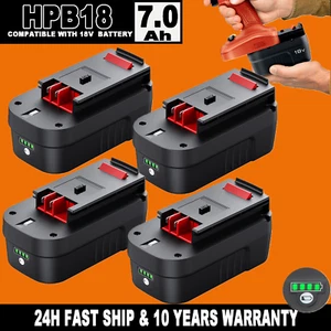 2X HPB18 7.0AH 18V HPB18-OPE 244760-00 18 VOLT Li-ion BATTERY FOR BLACK + DECKER - Picture 1 of 17