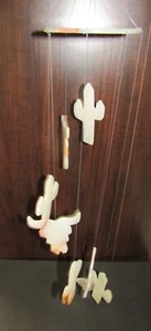 WESTERN-THEM WHITE ONYX ALABASTER WINDCHIME - Picture 1 of 5
