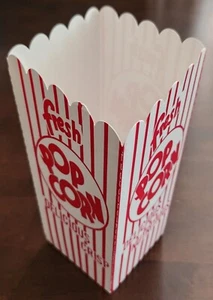 (12 Pack) DIXIE 44E Popcorn Boxes Old Fashion Vintage Retro Red Stripes - Picture 1 of 2