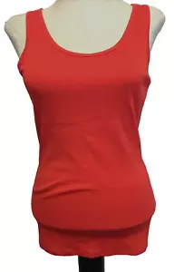 TIME AND TRU ROTES TAILLIERTES STRETCH RIPPSTRICK TANK Gr. XS - Bild 1 von 8
