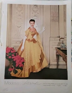 1954 Modess because sanitary napkins woman gold evening gown vintage ad - Picture 1 of 1